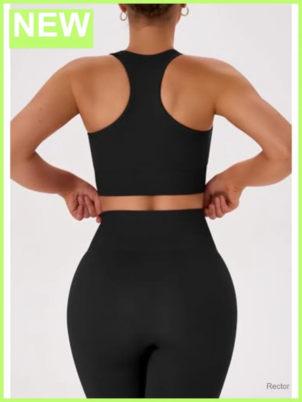 Women's 2 Piece Workout Set Racerback Sports Bra High Waist Leggings